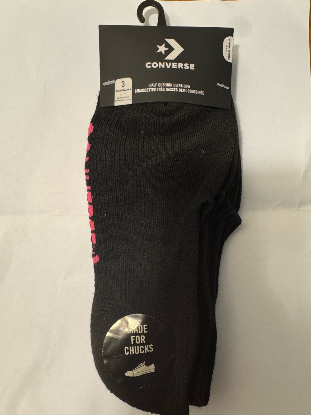 NWT Converse Black Low-Cut Socks